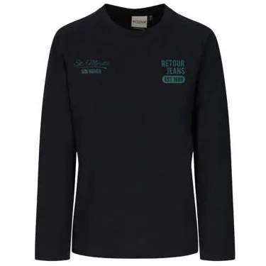 Retour Jeans longsleeve met backprint zwart Donkergrijs