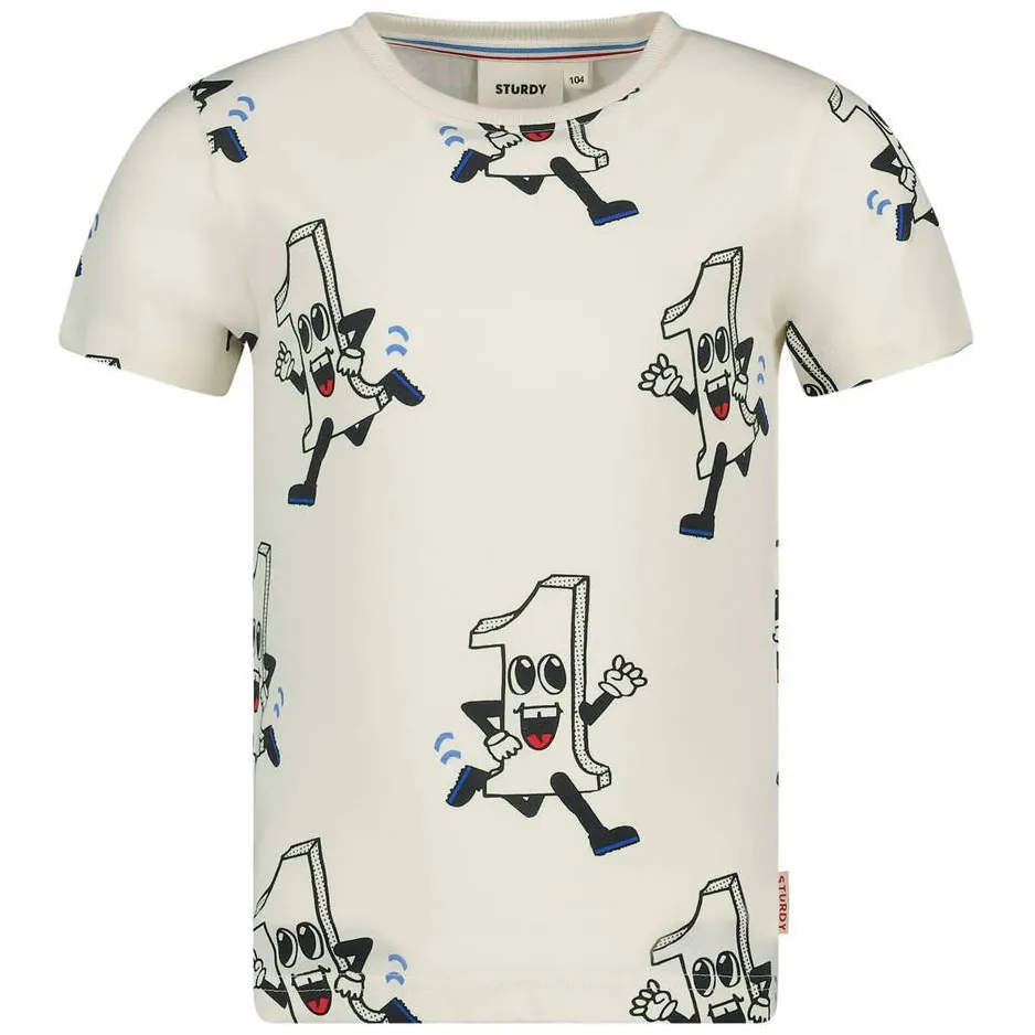 Sturdy Run the Day t-shirt ecru/zwart, foto 3