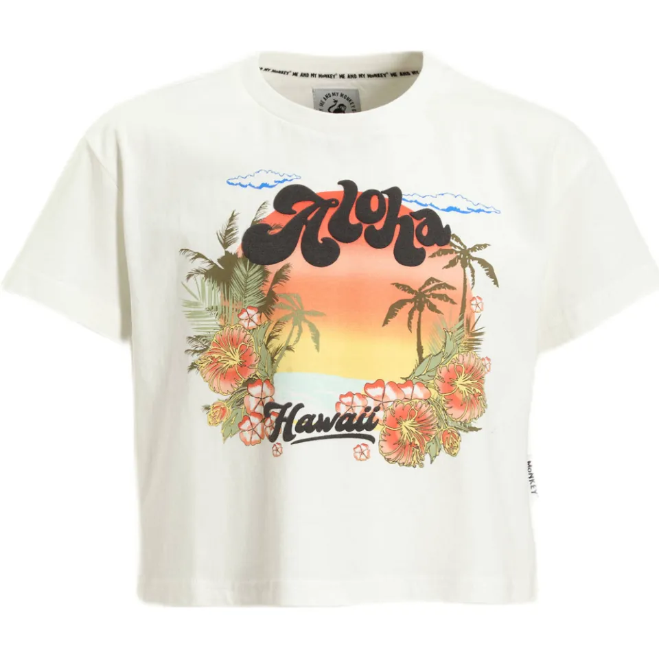 Me & My Monkey boxy T-shirt met print wit, foto 2