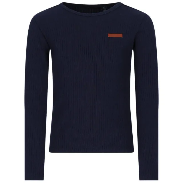Nono Kyas geribbelde longsleeve donkerblauw
