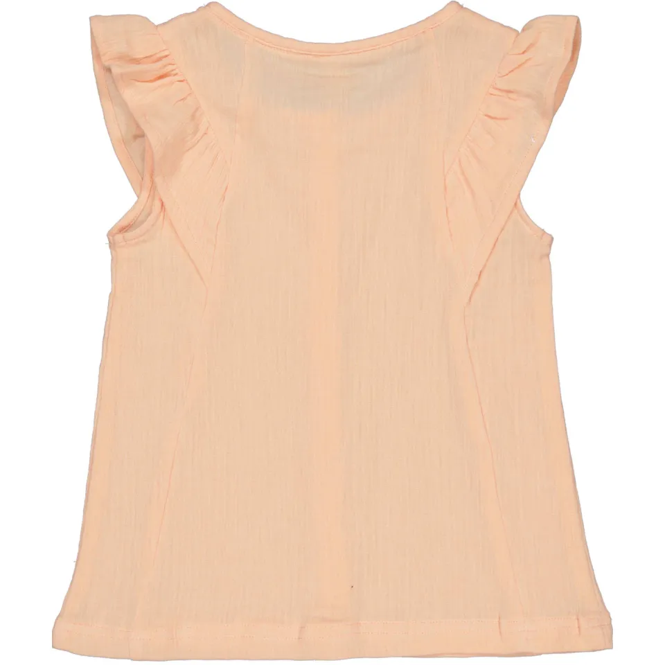 Levv Little blousetop oranje met textuur, foto 2