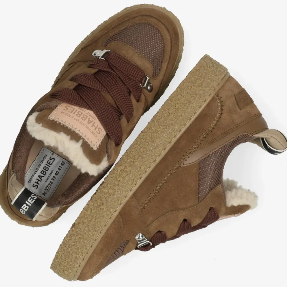 Shabbies Amsterdam Chewy Unna sneaker suède bruin, foto 7