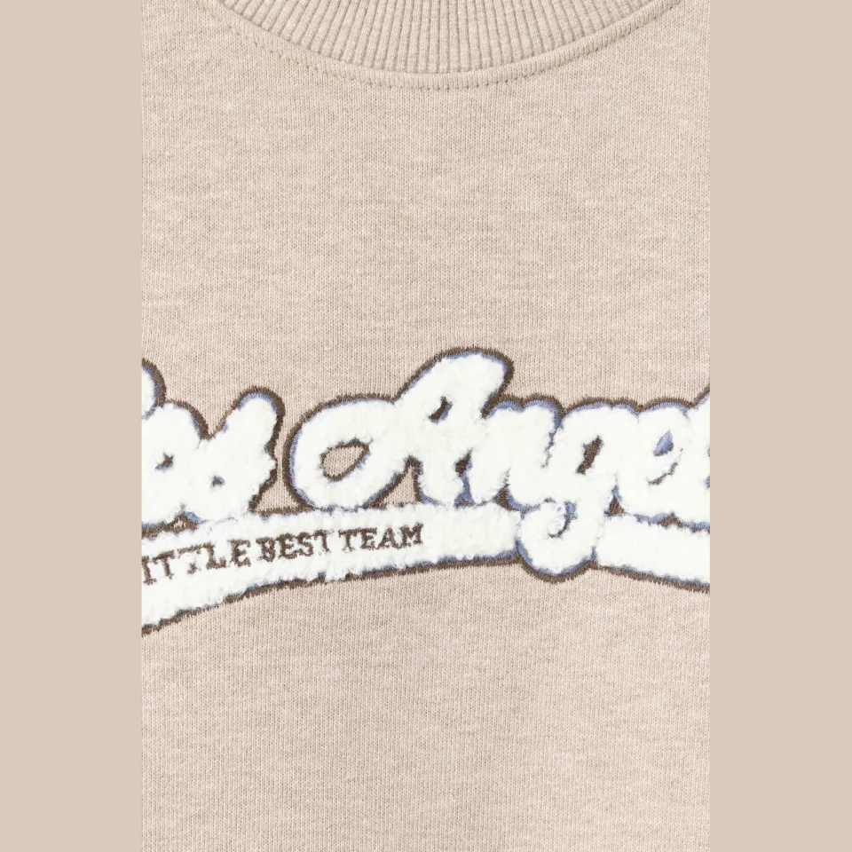 Mango Kids sweater met tekst - lichtbruin, foto 6