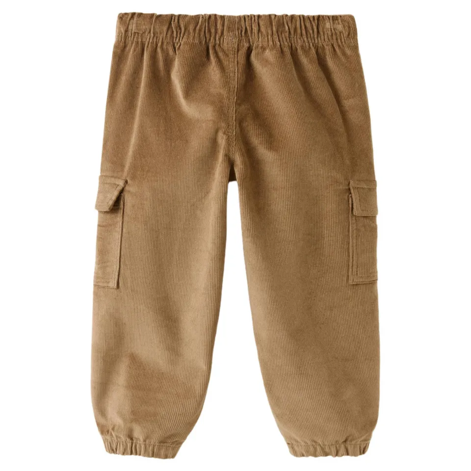 Mango Kids corduroy cargobroek bruin, foto 4