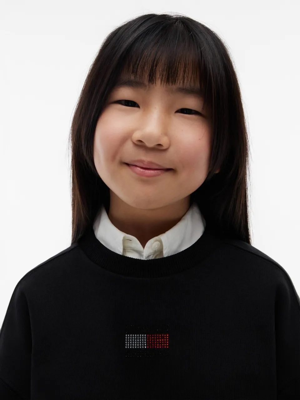 Tommy Hilfiger sweater met print en strass-steentjes - zwart, foto 4