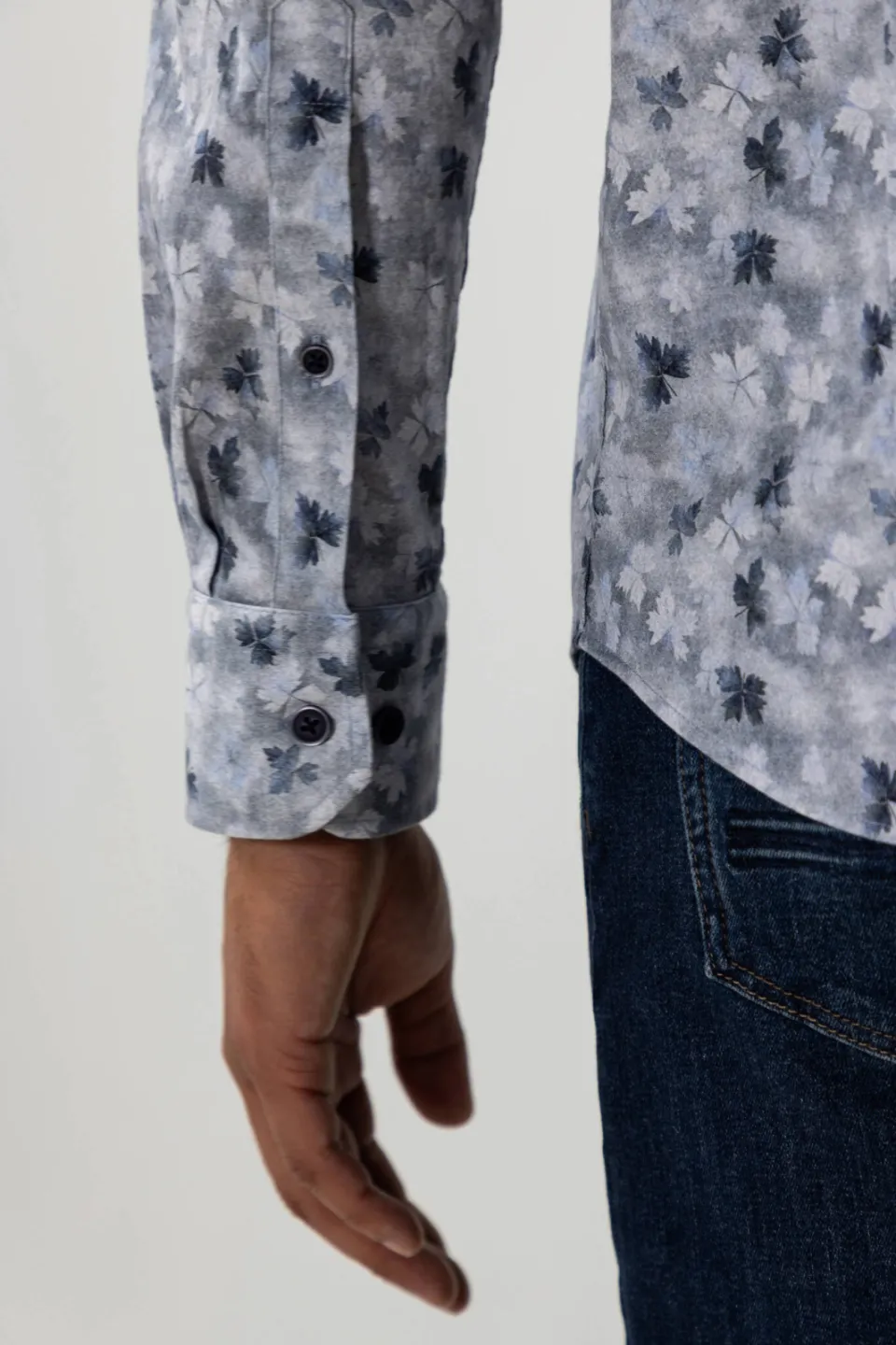 State Of Art regular fit casual overhemd met print - grijsblauw/midnight, foto 5