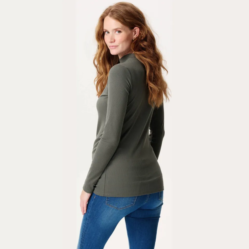Noppies maternity Sira zwangerschapslongsleeve olijfgroen, foto 6