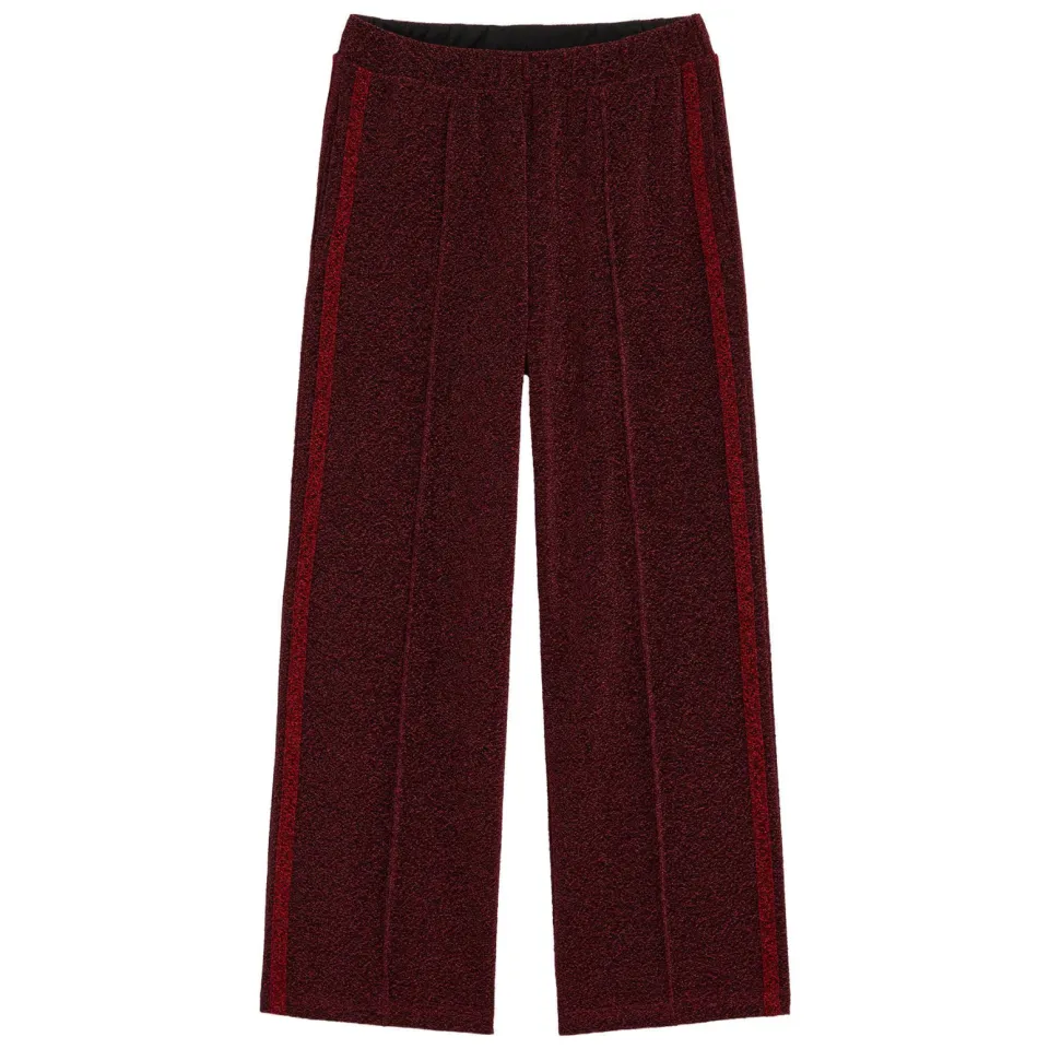 WE Fashion loose fit casual broek met glitters - donkerrood, foto 2
