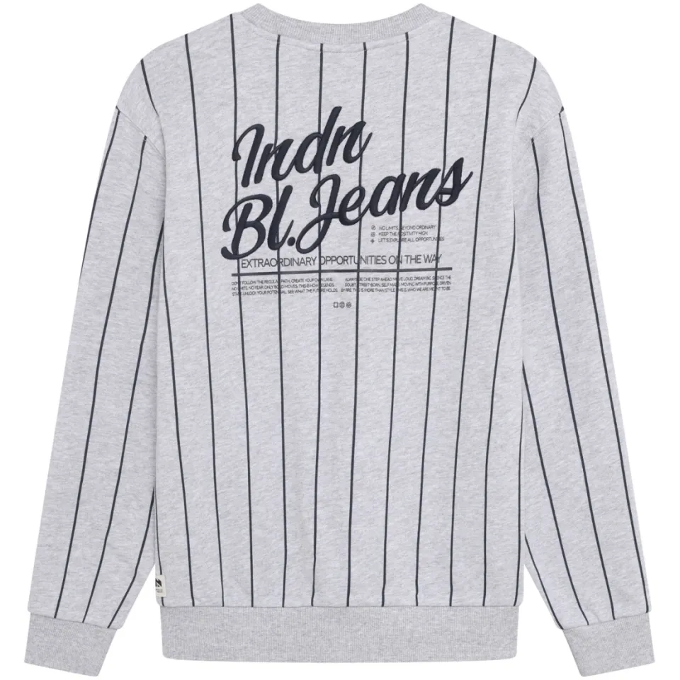 Indian Blue Jeans oversized gestreepte sweater met backprint - grijs, foto 3