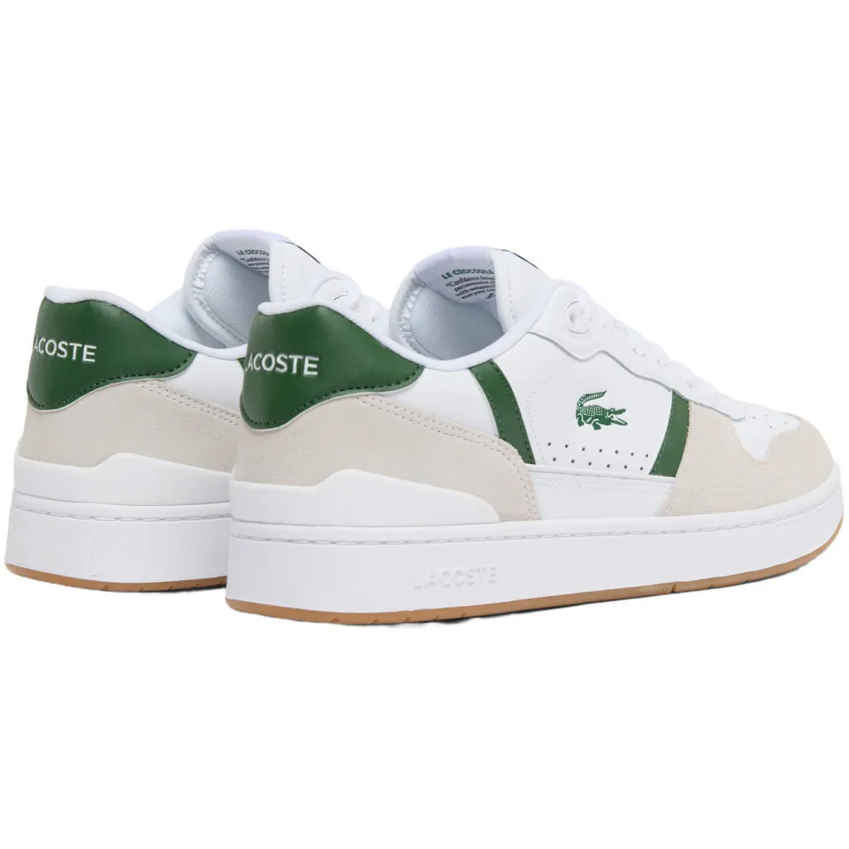Lacoste T-Clip Set leren sneakers - wit/groen, foto 3
