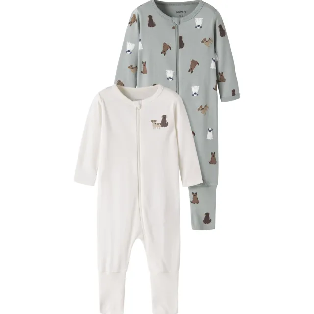 NAME IT baby pyjama groen/ecru, foto 2