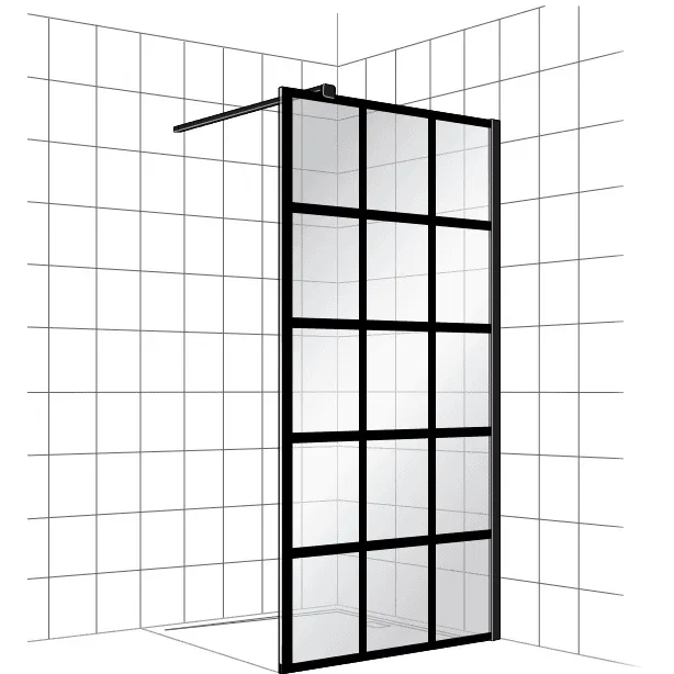 Boss & Wessing Inloopdouche BWS Free Time 140x200 cm Zwart Decor 3 Timeless Coating Mat Zwart Profiel