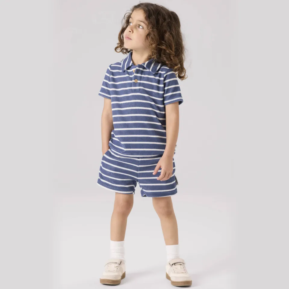 NAME IT MINI casual short gestreept blauw Blauw/wit