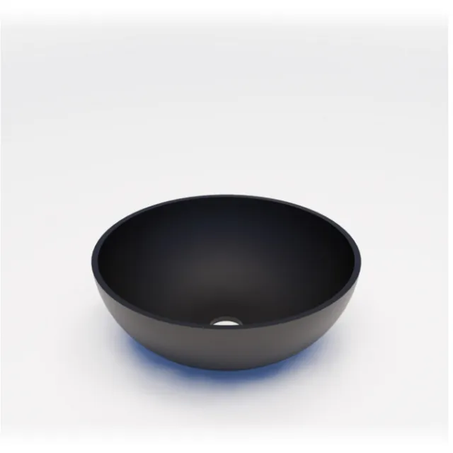 Boss & Wessing Waskom BWS Dorn 40X40X15cm Rond Solid Mat Zwart