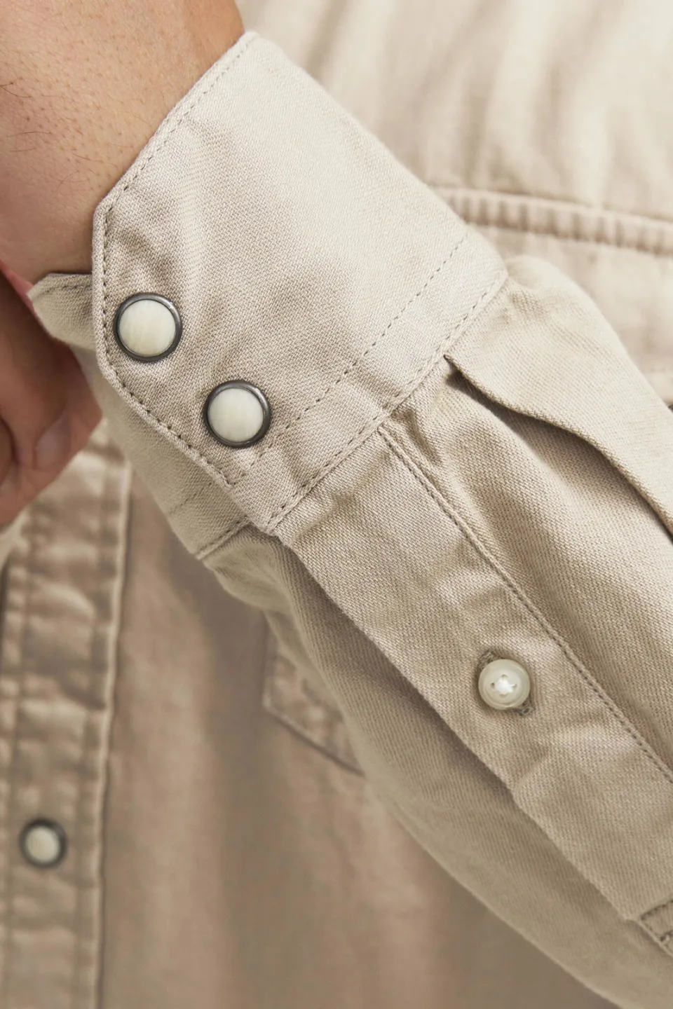 Jack & Jones ESSENTIALS regular casual overhemd beige, foto 7