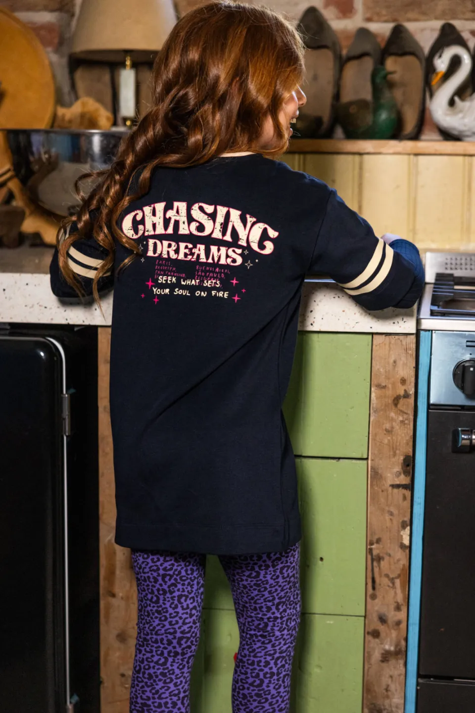 LOOXS sweatjurk met backprint donkerblauw, foto 7