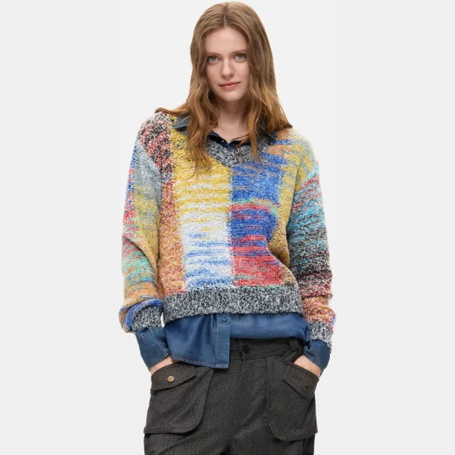 Desigual gebreide trui met print en wol - meerkleurig Multi