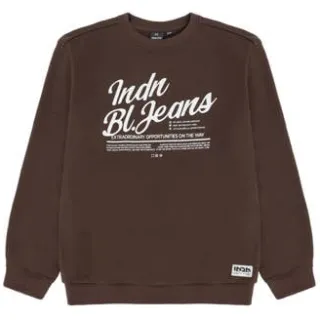 Indian Blue Jeans oversized sweater met logo - donkerbruin Logo