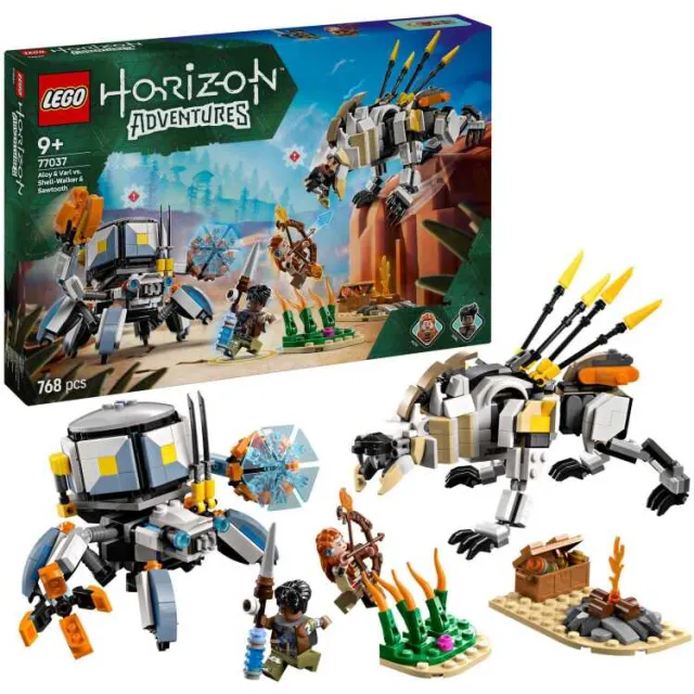 Lego Horizon Adventures - Aloy en Varl vs. Shell-Walker en Sawtooth Constructiespeelgoed