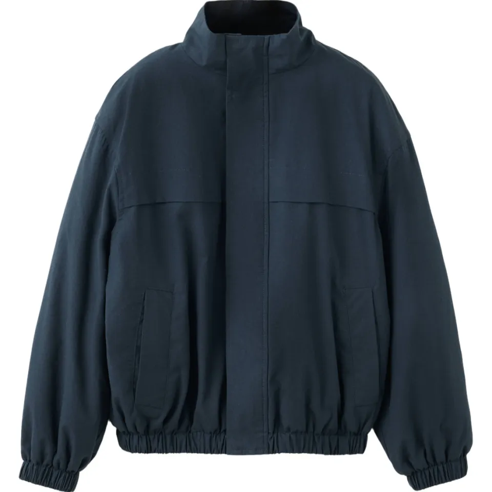 Mango katoenen winterjas marineblauw, foto 2