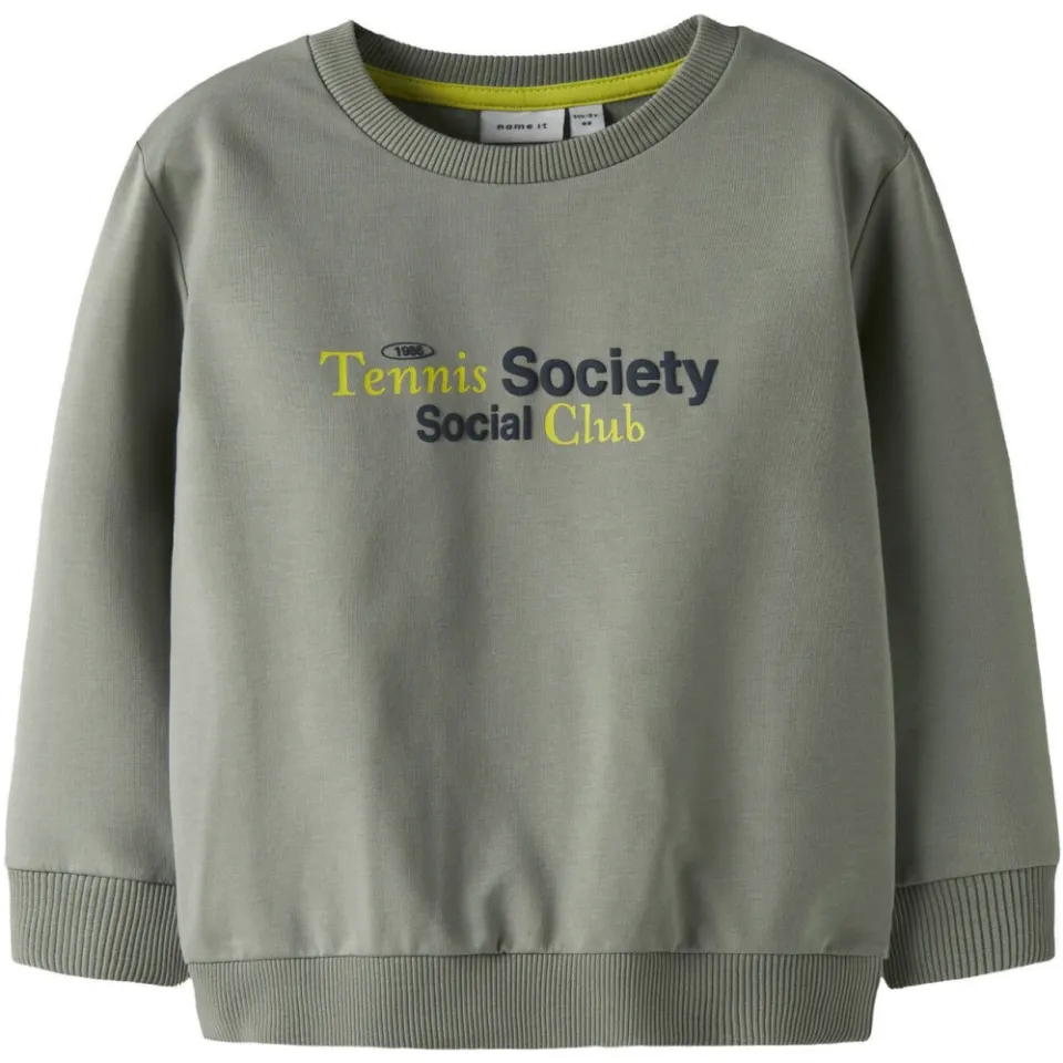 NAME IT MINI sweater met backprint groen, foto 2