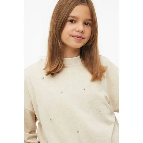 S.Oliver sweater met strass-steentjes - beige, foto 4