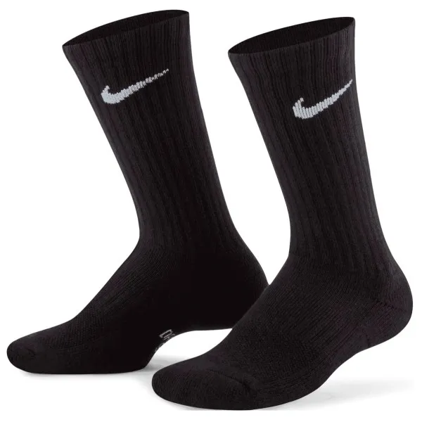 Nike Kid's Everyday Cushioned Crew Socks 3-Pack - Multifunctionele sokken - EU: 34-38, zwart