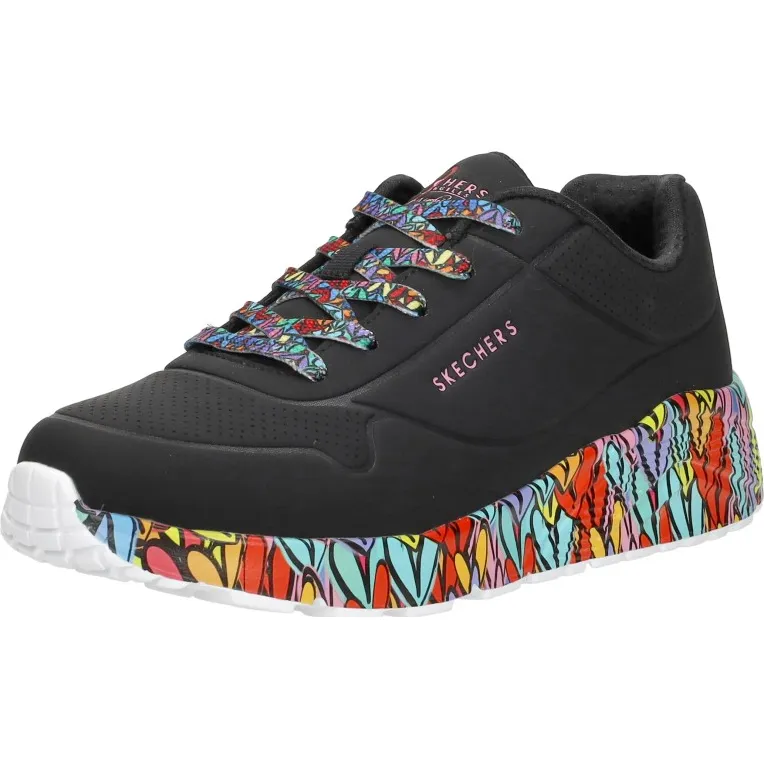 Skechers Uno Lite Subtle Love lage sneaker zwart, foto 4