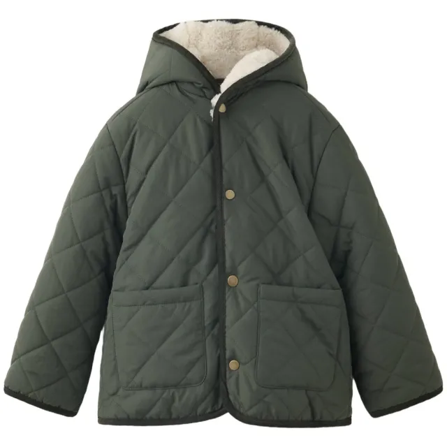 Mango Kids gewatteerde winterjas groen, foto 2