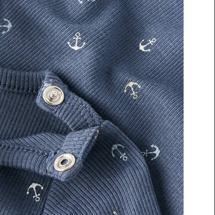 NAME IT BABY romper blauw Jongens Stretchkatoen Ronde hals All over print, foto 3