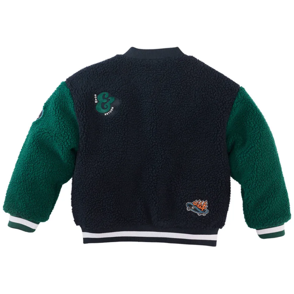 Z8 kids teddy winterjas Nando donkerblauw donkerblauw/groen, foto 3