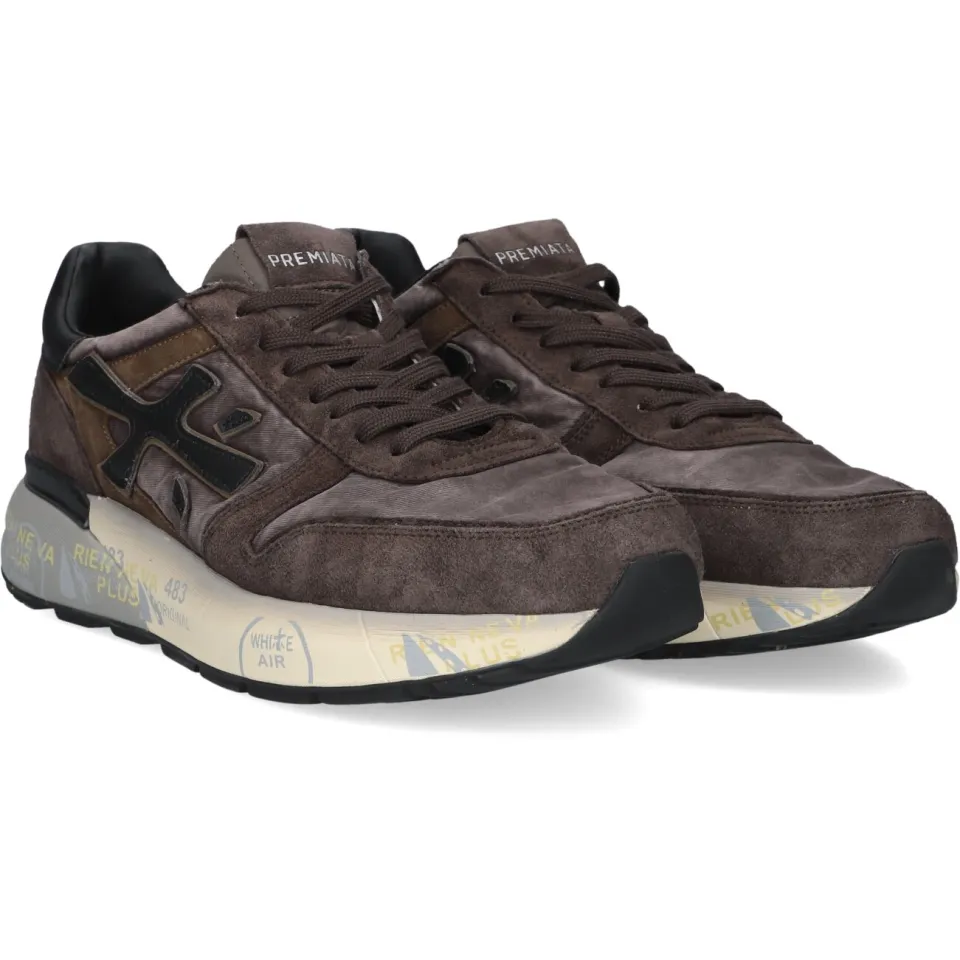 Premiata Mick 8434 lage sneakers bruin, foto 2