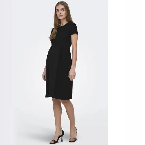 Only MATERNITY zwangerschaps midi jurk zwart, foto 3