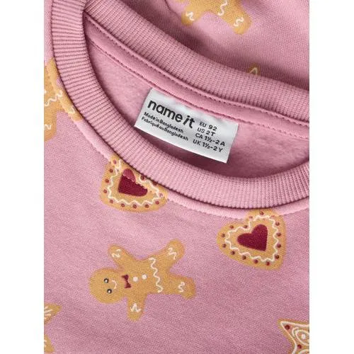NAME IT MINI sweater met print - roze, foto 3