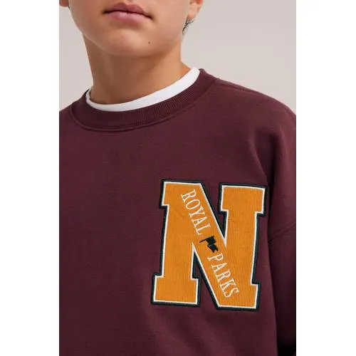 WE Fashion sweater met tekstprint - donkerrood, foto 3
