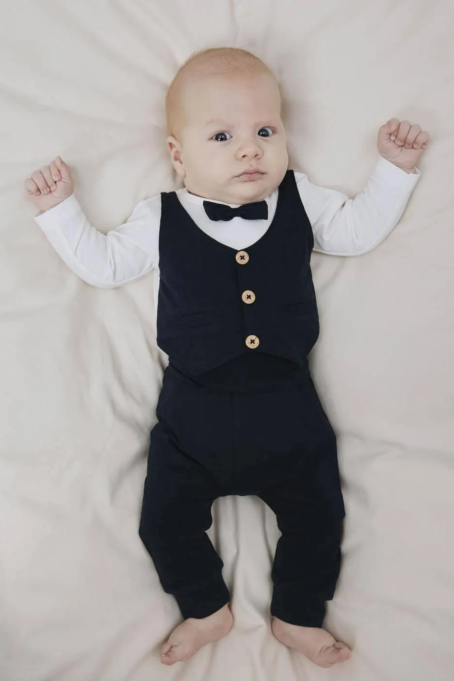 NAME IT BABY romper + broek NBMADAM antraciet/wit
