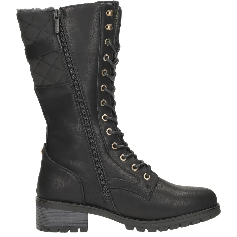 Mustang veterschoenen hoog zwart