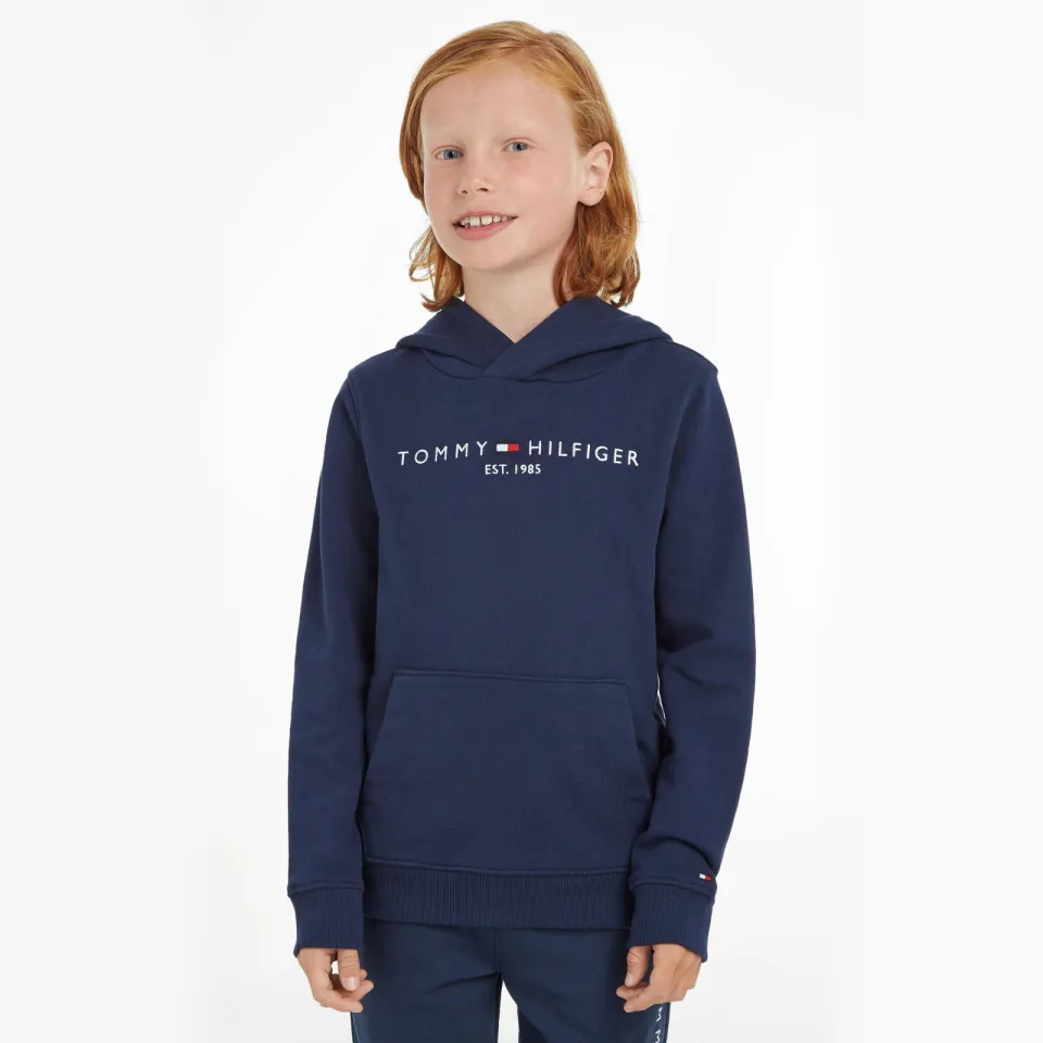 Tommy Hilfiger unisex hoodie met logo donkerblauw