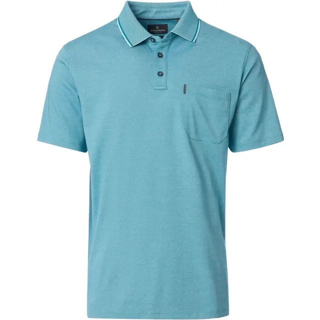 Casa Moda Polo Shirt Korte Mouw Casamoda Polo Stretch Turquoise