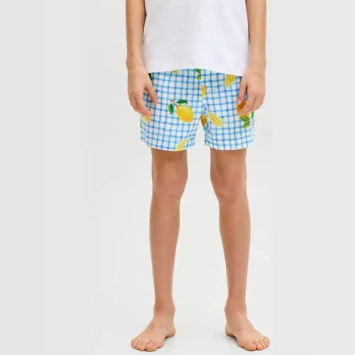 Jack & Jones JUNIOR zwemshort lichtblauw/geel/wit, foto 4