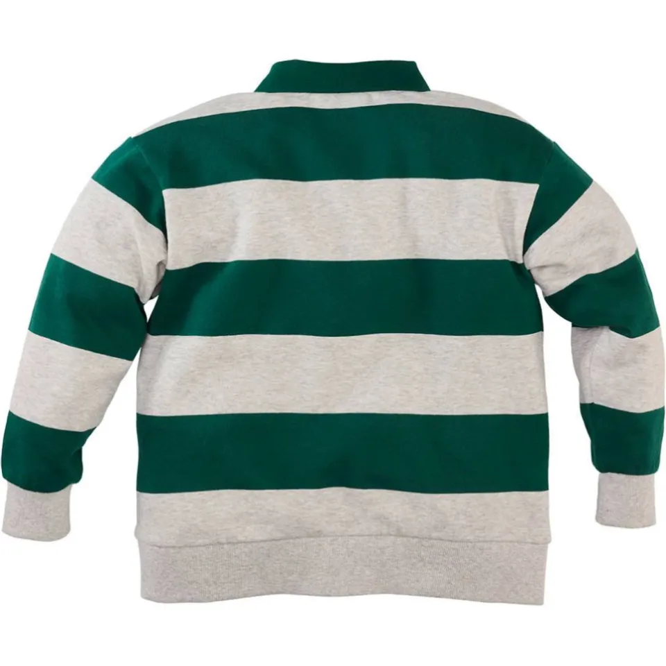 Z8 kids gestreepte sweater met tekst - groen/lichtgrijs, foto 3