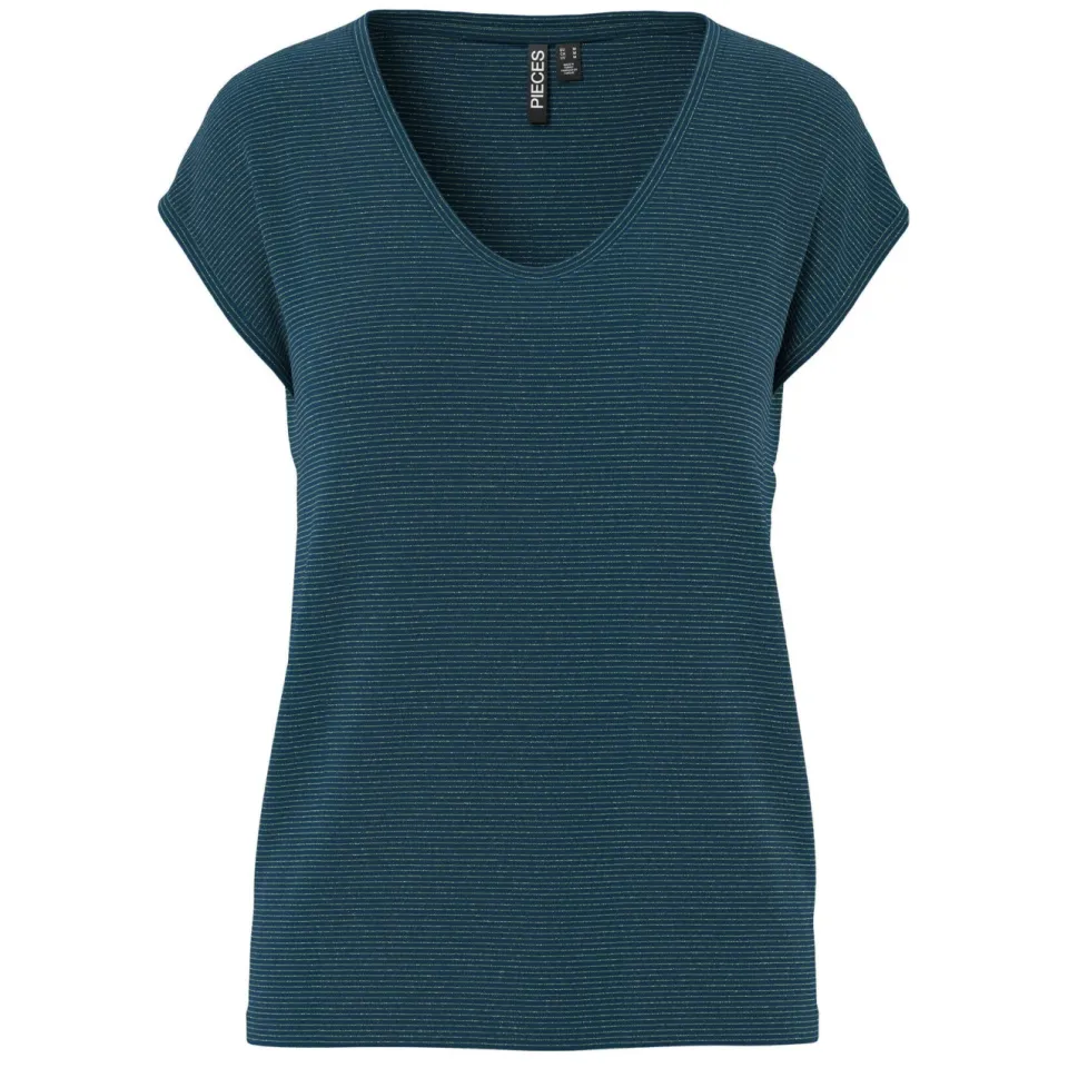 Pieces PCBILLO top blauw met lurex, foto 3