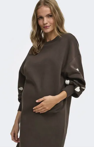 Only Maternity zwangerschapssweatjurk bruin, foto 3