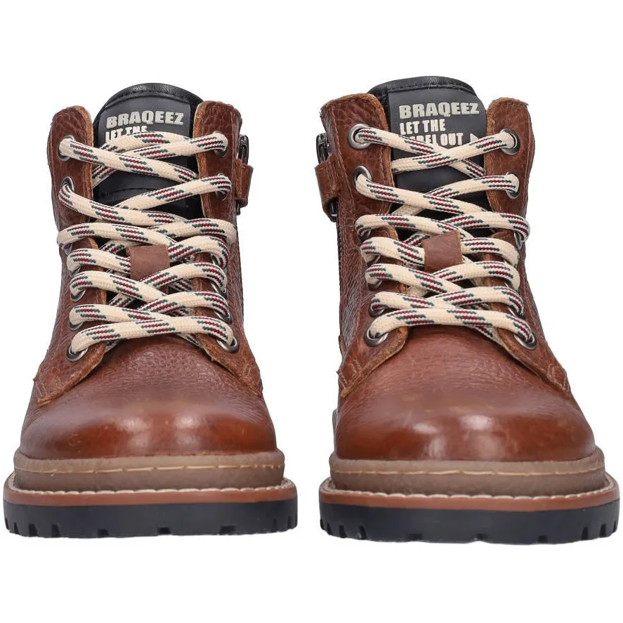 Braqeez Harvey leren enkelboots met profielzool - bruin, foto 6