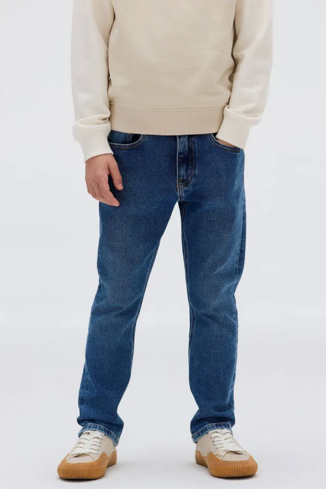 Calvin Klein regular waist regular fit jeans medium blue denim, foto 4