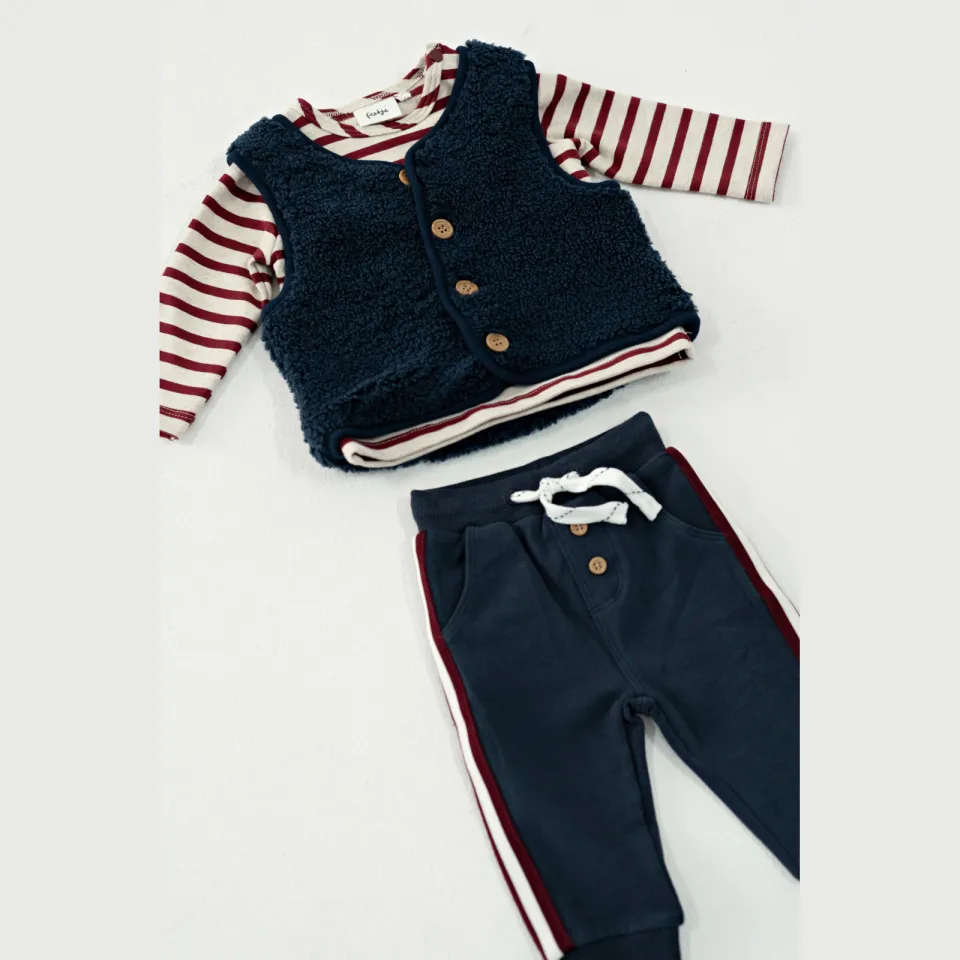 Feetje Built for Fun joggingbroek marineblauw bordeaux wit, foto 4