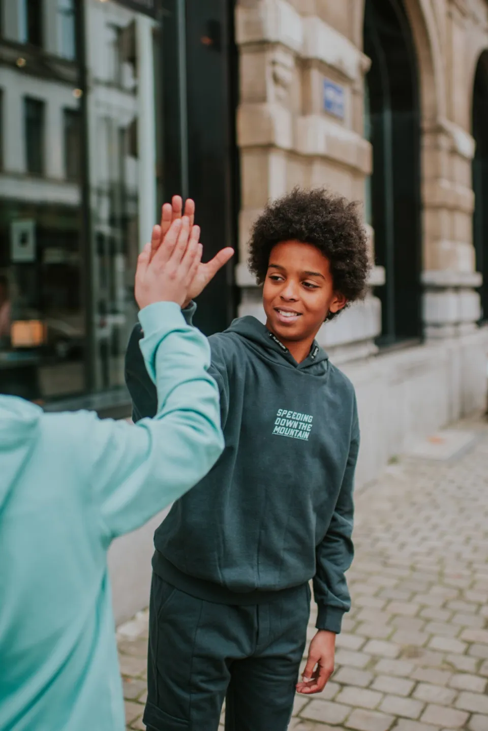No Way Monday oversized hoodie met tekst - donkergrijs/lichtblauw, foto 4