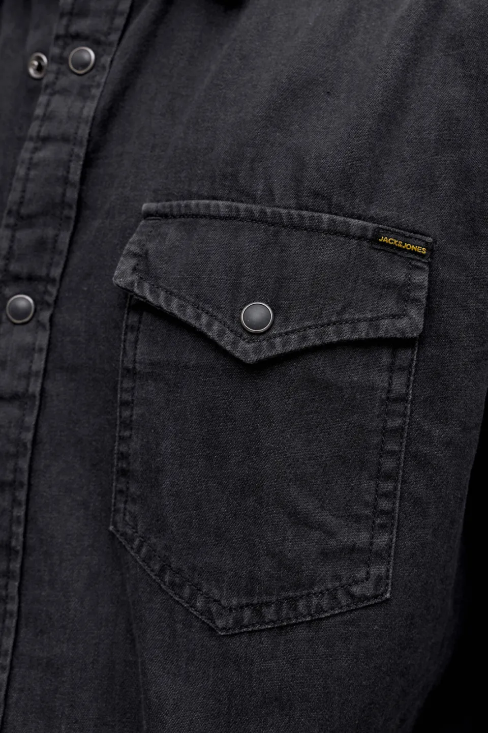 Jack & Jones ESSENTIALS regular casual overhemd black denim, foto 7