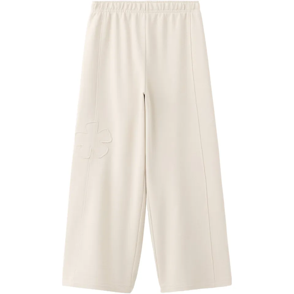 Mango Kids wide leg casual broek ecru, foto 2