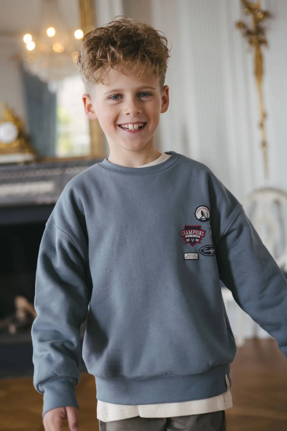 LEVV sweater met borduursels - blauw, foto 7